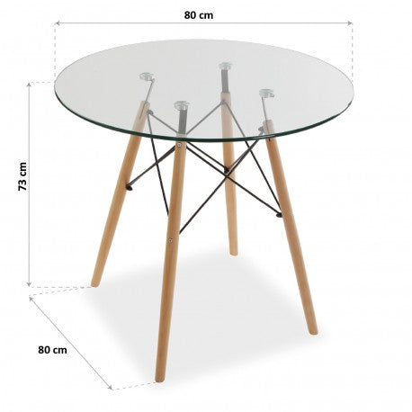 MESA MD-VELEZ DE CRISTAL 80x80x73 cm